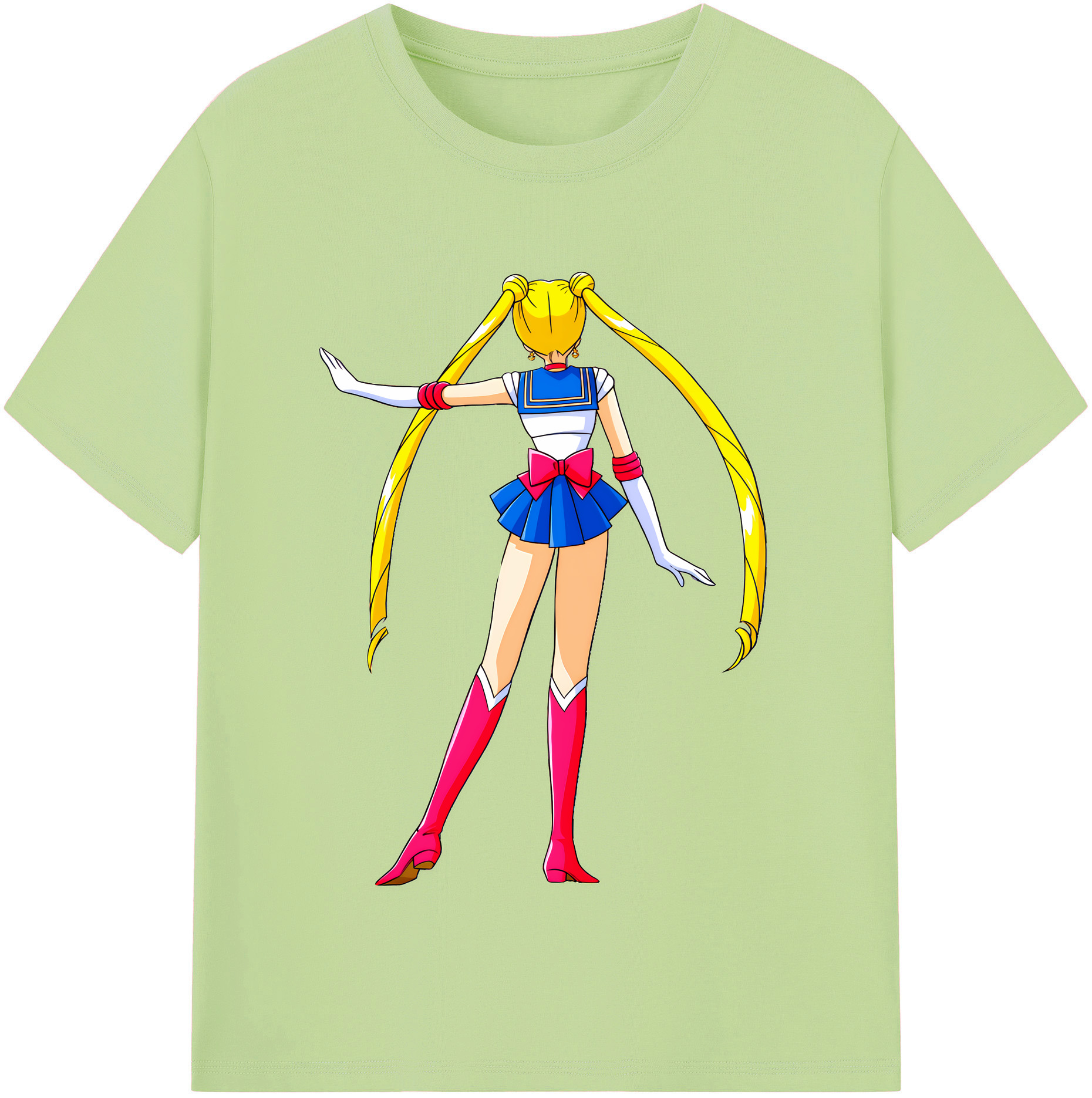 （画像用） 美少女戦士セーラームーン 月野 うさぎ つきの うさぎ Sailor Moon Tsukino Usagi 綿100％半袖Tシャツ（フロントプリント）